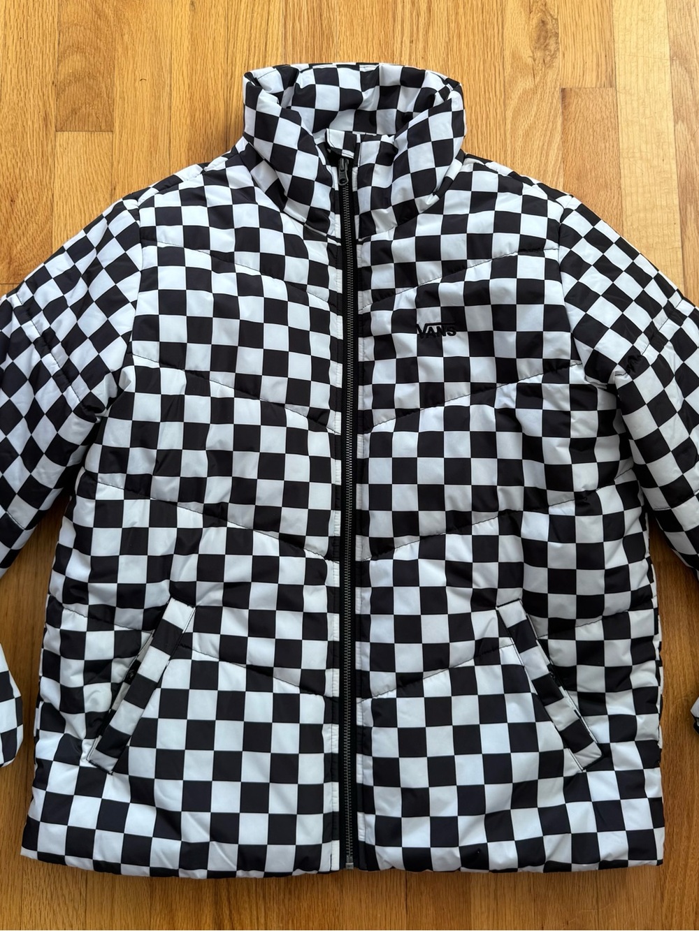 Vans Black & White Checkerboard Puffer Coat